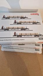 3 x Märklin 46287 Flachwagen-Set Köln met Holzlading, Wisselstroom, Wagon, Ophalen of Verzenden, Zo goed als nieuw