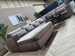 ZGAN Velvet Velours U-Bank /Hoekbank - Champagne - NU €1350, Ophalen, Hoekbank, 300 cm of meer, Zo goed als nieuw