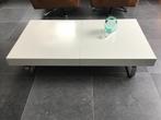 Leolux salontafel, uitschuifbaar met opbergruimte., Ophalen, Overige materialen, Gebruikt, 100 tot 150 cm