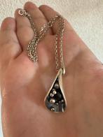M074/ Bijzondere Zilveren RAB /kelk-Onyx ketting, Sieraden, Tassen en Uiterlijk, Kettingen, Gebruikt, Verzenden, Zwart, X
