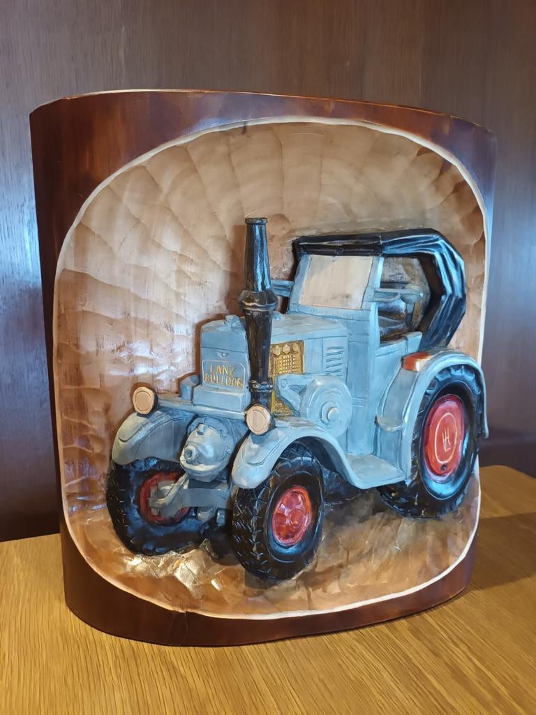 Uniek Lanz Bulldog Houtsnijwerk - Handgemaakt, Ophalen, Overige onderwerpen, Houtsnijwerk, Handgemaakt