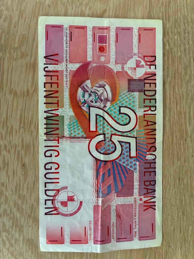 25 gulden biljet - Roodborstje, Ophalen, 25 gulden, Los biljet