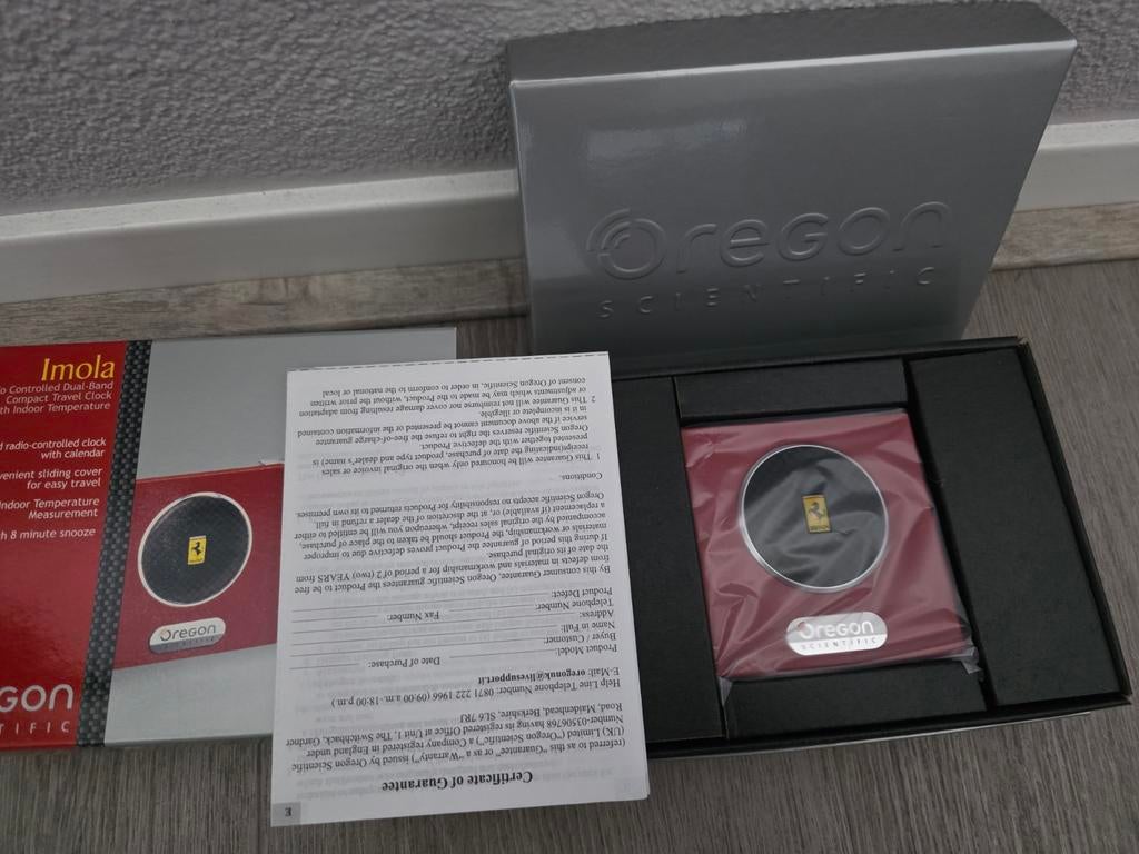 Ferrari Imola reiswekker – NIEUW in doos – Oregon Scientific, Ophalen of Verzenden, Nieuw