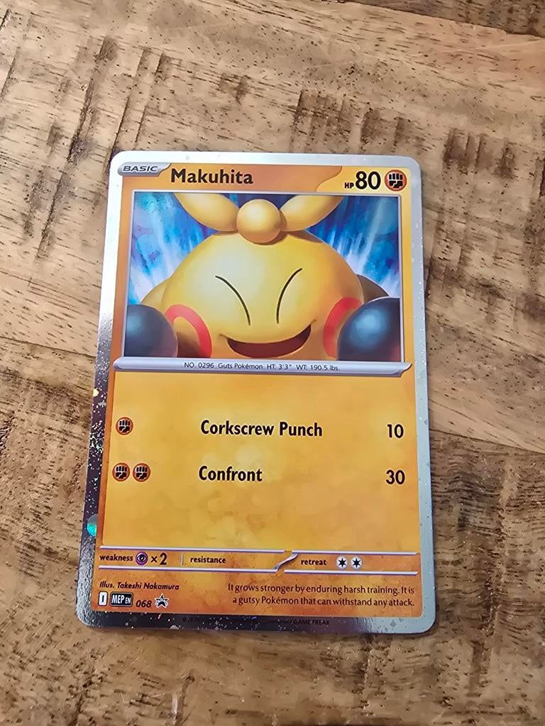Pokémon Kaart Promo Makuhita 068/169 - (MEP), Ophalen of Verzenden, Zo goed als nieuw, Losse kaart