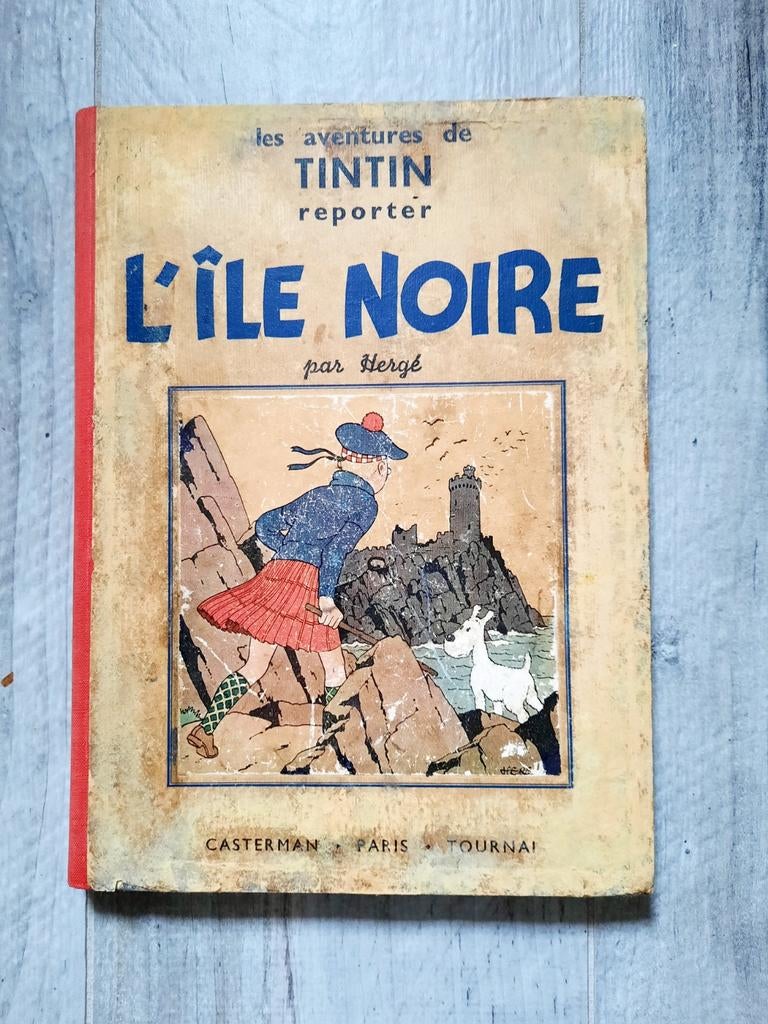 Tintin 1941 L'Ile Noir BD blanc/ noir, Gelezen, Eén stripboek, Ophalen of Verzenden, Hergé