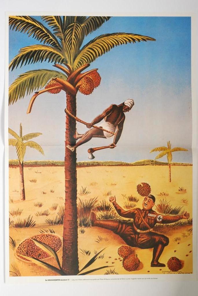 Poster Hitler en de kokosnoot | Heruitgave 1994, Verzamelen, Militaria | Tweede Wereldoorlog, Verzenden, Amsterdam, Overige soorten