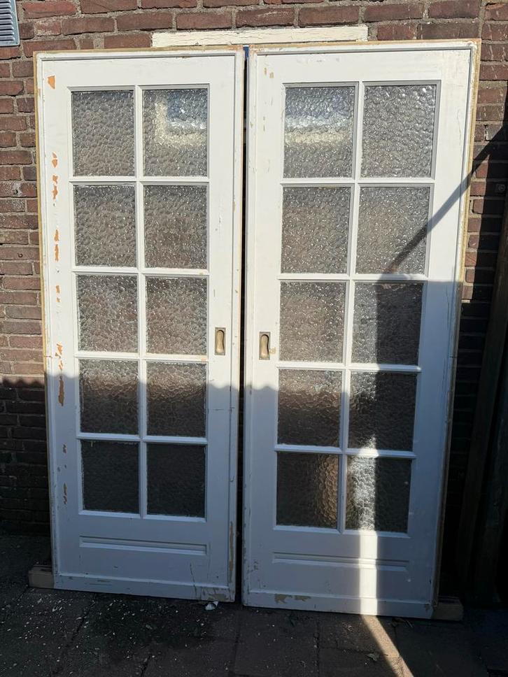 Ensuite deuren, Doe-het-zelf en Verbouw, Deuren en Horren, Gebruikt, Binnendeur, 200 tot 215 cm, 120 cm of meer, Hout, Schuifdeur