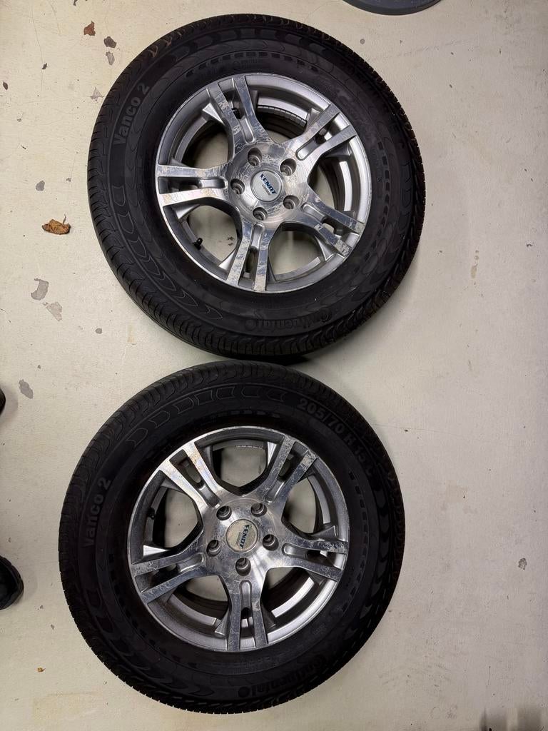 Lichtmetalen velgen set voor Fendt caravan 205/70 R15C, Ophalen, Gebruikt