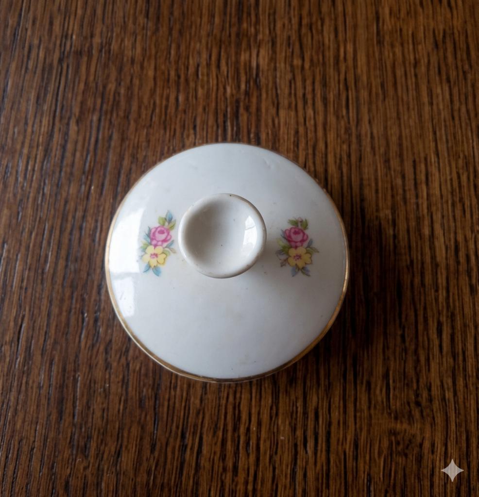 los deksel suikerpot geel/roze roosjes servies Bavaria, Ophalen of Verzenden