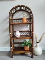 Vintage Rotan Bamboe boeken kast Bruin 45x25x103cm, Ophalen of Verzenden, 25 tot 50 cm, 50 tot 100 cm, Minder dan 100 cm