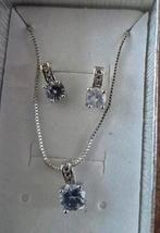 925 zilveren sieradenset ketting + oorbellen, Sieraden, Tassen en Uiterlijk, Kettingen, Ophalen of Verzenden, Zo goed als nieuw