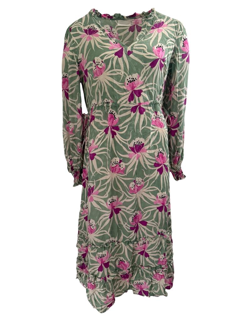 Fabienne Chapot jurk L, Kleding | Dames, Jurken, Zo goed als nieuw, Groen, Onder de knie, Ophalen of Verzenden