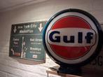 Retro Gulf Gaspomp Globe Lamp op Standaard met LED, Ophalen of Verzenden, Nieuw, Retro automobilia