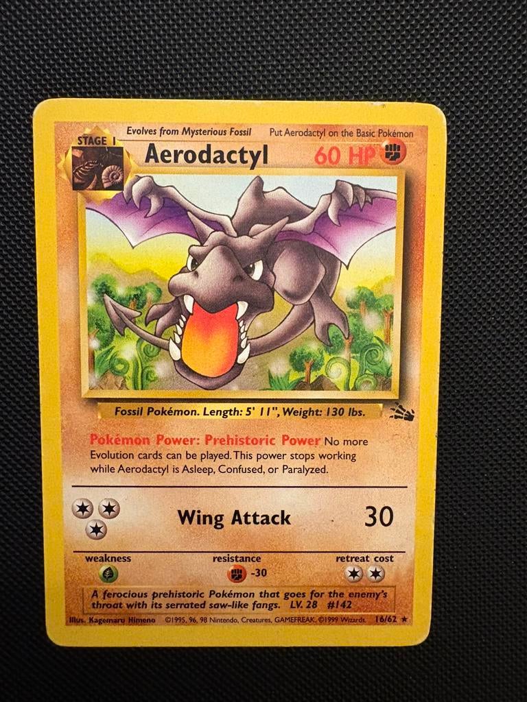 Aerodactyl 16/62 non holo pokemon fossil set, Ophalen of Verzenden, Zo goed als nieuw