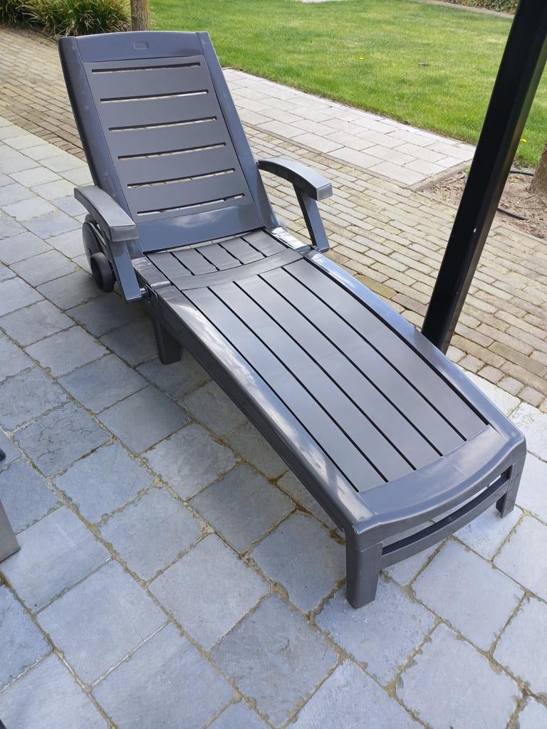 Verstelbaar kunststof Ligbed, Tuin en Terras, Ligbedden, Ophalen, Kunststof, Verstelbaar