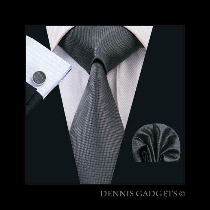 Dennis Gadgets: 100 % zijden stropdas ( 3 delig !! ) DG 0386, Kleding | Heren, Stropdassen, Nieuw, Met patroon, Grijs, Ophalen of Verzenden