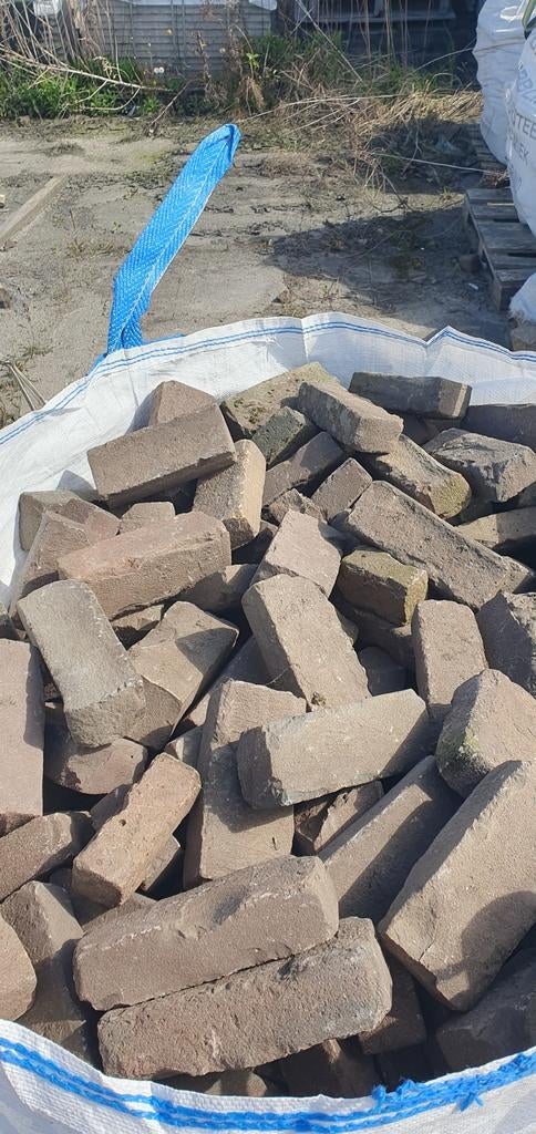6m² Oud gebakken handvorm waalformaat klinkers, Ophalen, Gebruikt, Keramiek, Klinkers