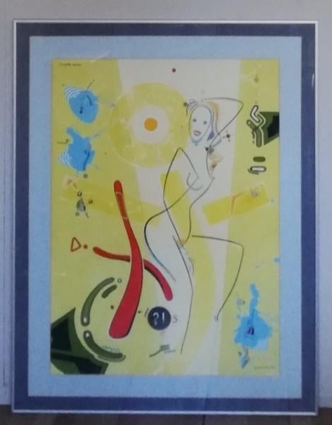 Tekening/schildering zittend naakt - Joseph Bruyn, Antiek en Kunst, Kunst | Schilderijen | Modern, Ophalen