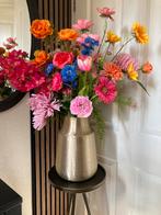 Vrolijke set Zijden bloemen Compleet in vaas Zijde, Ophalen of Verzenden, Nieuw