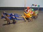 Playmobiel : Paardenkar met dubbelspan paarden. Compleet., Ophalen of Verzenden, Zo goed als nieuw, Complete set