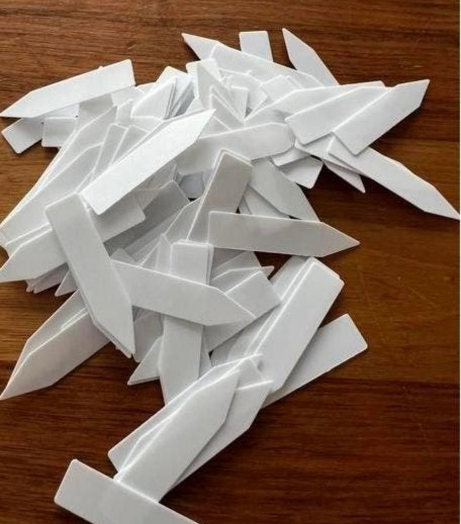 Set van 100 plastic plantenpinnen plantenstekers, Verzenden, Nieuw