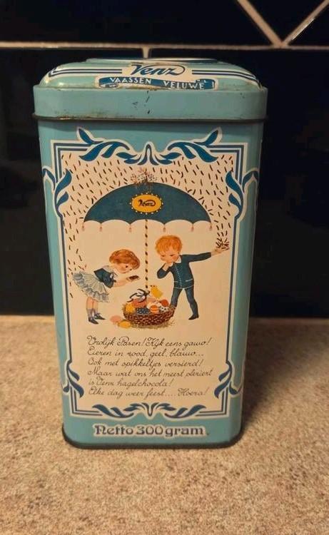 Vintage Venz Hagelslag Blik - Paaseditie, Verzamelen, Blikken, Gebruikt, Overige, Overige merken, Ophalen of Verzenden