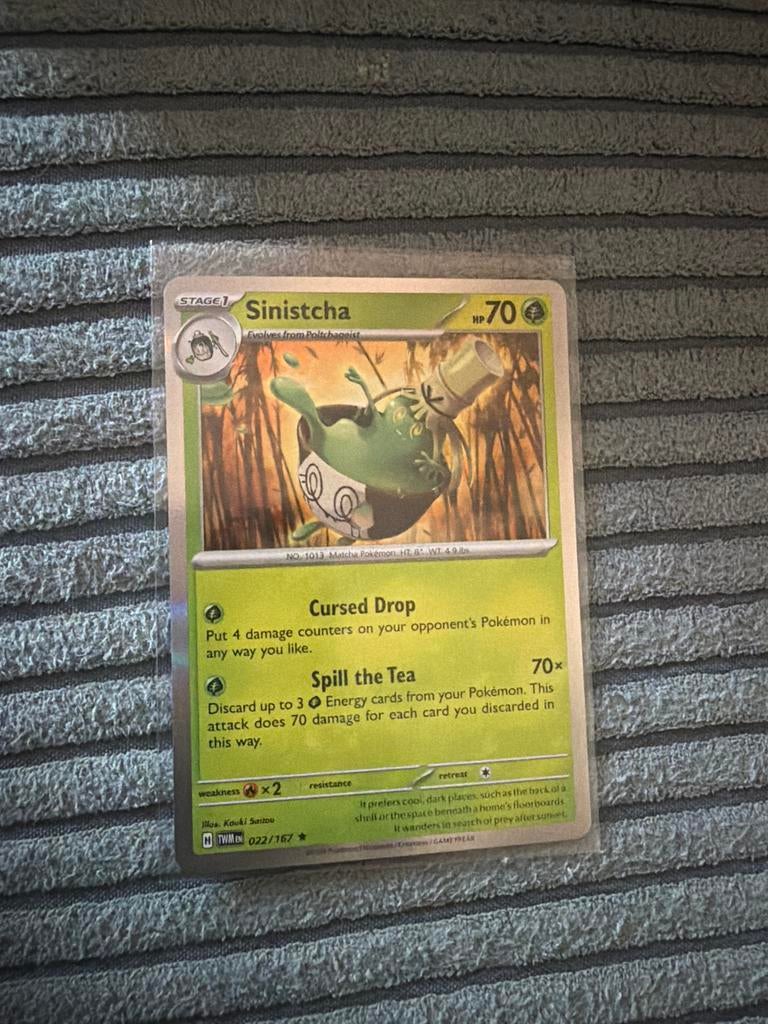 Pokémon Kaart Sinistcha 022/167 TWMCN, Ophalen of Verzenden, Zo goed als nieuw, Losse kaart