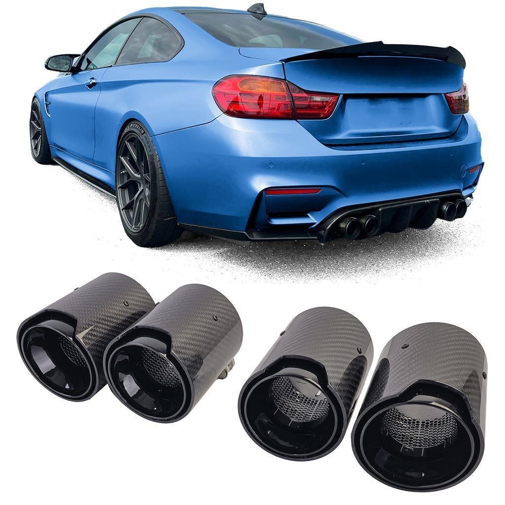 4 x Carbon Uitlaat Sierstukken Bmw M2 F87 M3 F80 M4 F82 F83, Auto diversen, Tuning en Styling, Verzenden