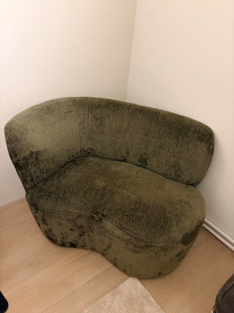 Groen teddy bankje Woood, Ophalen, Eenpersoons, Minder dan 75 cm, Hoekbank