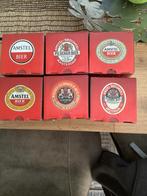 Amstel glazen 6 stuks in doos voor de verzamelaar, Ophalen, Nieuw, Glas of Glazen, Amstel