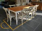 Tafel met 8 stoelen, Huis en Inrichting, Tafels | Eettafels, Ophalen, Gebruikt, Rechthoekig, 50 tot 100 cm
