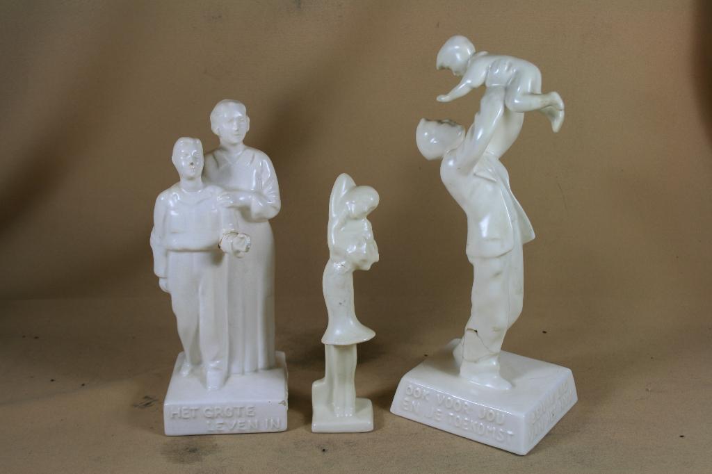 3 Gouda plateel beeldjes, Ophalen of Verzenden