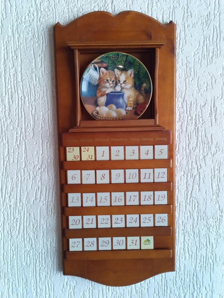 Wandkalender met kattenborden - Konig Porzellan, Ophalen, Gebruikt
