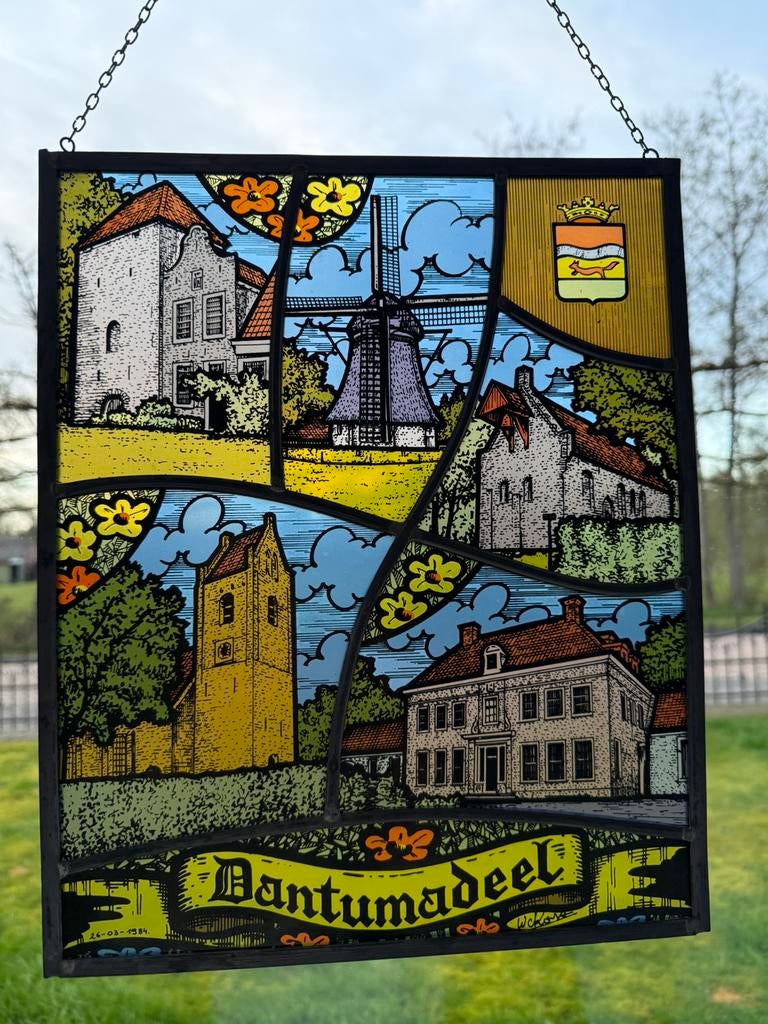 Glas in lood gemeente Dantumadeel., Doe-het-zelf en Verbouw, Ophalen, Zo goed als nieuw, Glas in lood, Minder dan 80 cm