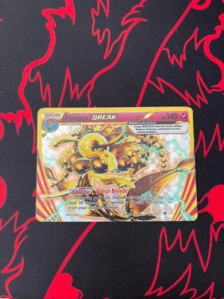 Florges BREAK 104/162 Pokémon Kaart, Ophalen of Verzenden, Gebruikt, Losse kaart, Foil