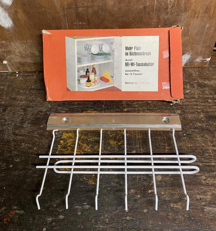 Leuk Kopjes Rek Hei-Wi - vintage retro sixties design, Verzamelen, Retro, Huis en Inrichting, Ophalen of Verzenden