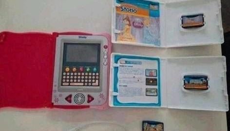 Te koop een roze VTech Storio leercomputer + spelletjes, Kinderen en Baby's, Speelgoed | Vtech, Ophalen of Verzenden, Zo goed als nieuw