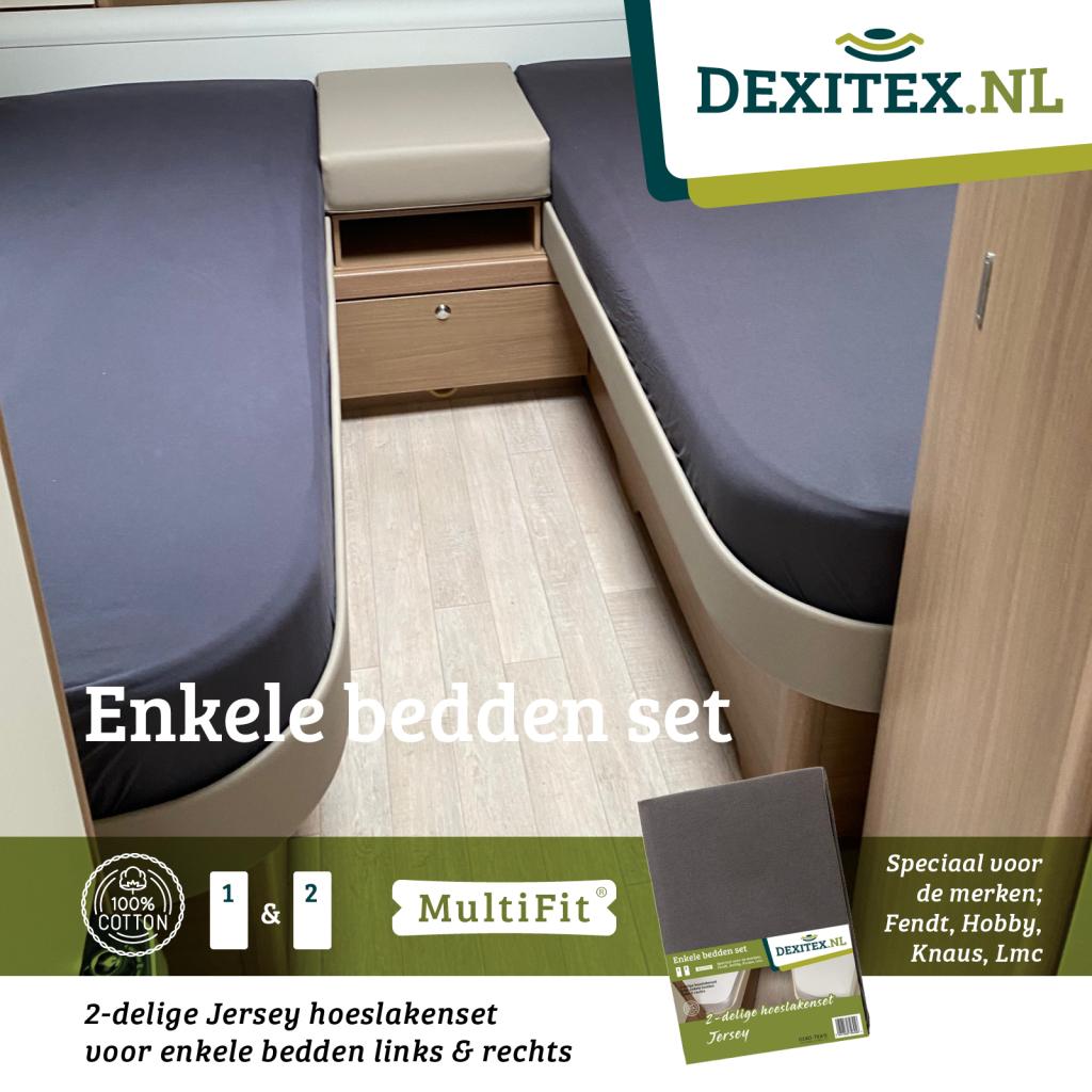 Enkele bedden Hoeslaken set 2 Delig Antraciet, Buurserstraat 15 A, 7481 EG,Haaksbergen, Ophalen of Verzenden, Info@123CamperOnderdelen.nl