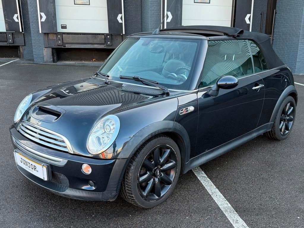 Mini Mini Cabrio 1.6 Cooper S AUTOMAAT/LEDER/LAGEKM/LMV/STOE, Auto's, Mini, Open dak, Gebruikt, Zwart, 4 cilinders