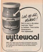 Retro reclame 1975 Uijttewaal piccalilly Ter Aar in potje, Verzamelen, Verzenden, Overige typen