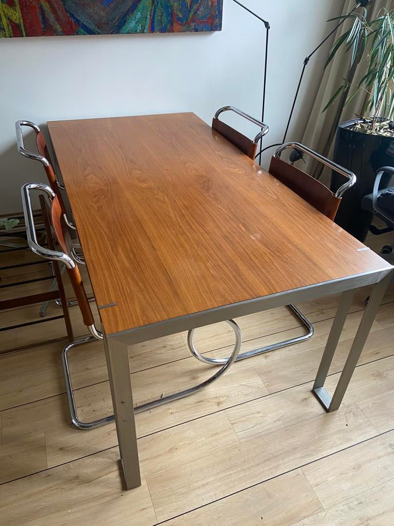 Deense vintage eetkamertafel 180x90x74. Strak design., Zo goed als nieuw, 150 tot 200 cm, Rechthoekig, 50 tot 100 cm