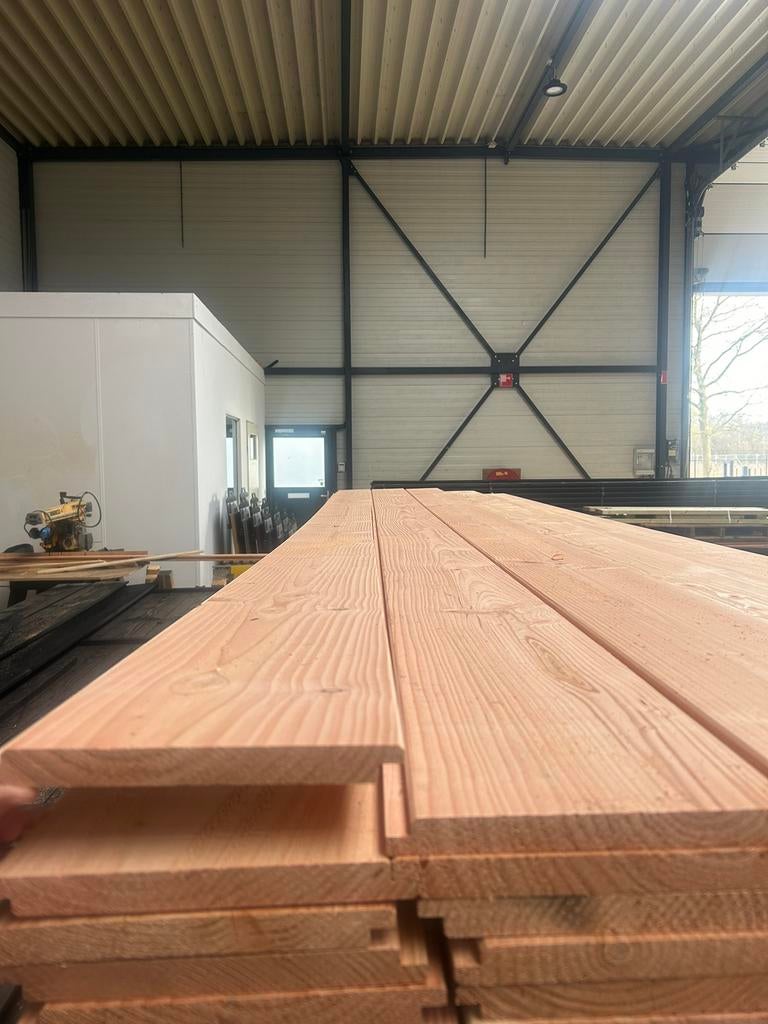 Douglas wisselsponning/dakbeschot rabat  1.8x19.5x300/400 cm, Ophalen of Verzenden, Nieuw, 250 cm of meer, Planken