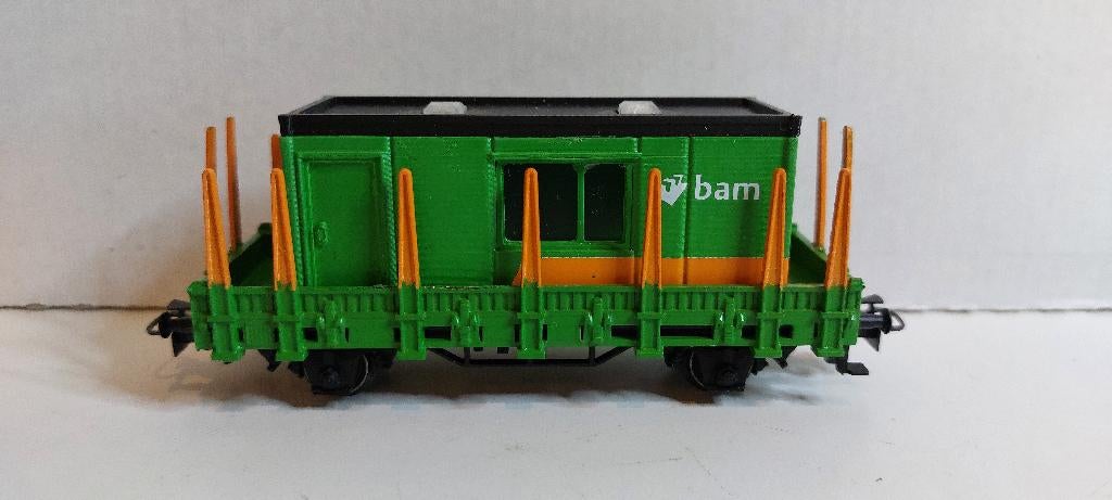 Bam Rongenwagon met Bouwkeet **Nieuw** (02), Hobby en Vrije tijd, Modeltreinen | H0, Wisselstroom, Ophalen of Verzenden, NS, Märklin