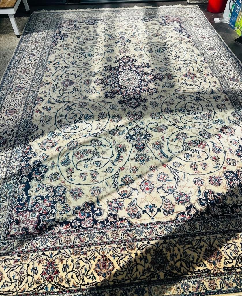 Perzisch Tapijt Nain Habibian 6La - Zijde - Topstaat, Ophalen of Verzenden, Zo goed als nieuw, 200 cm of meer, Crème
