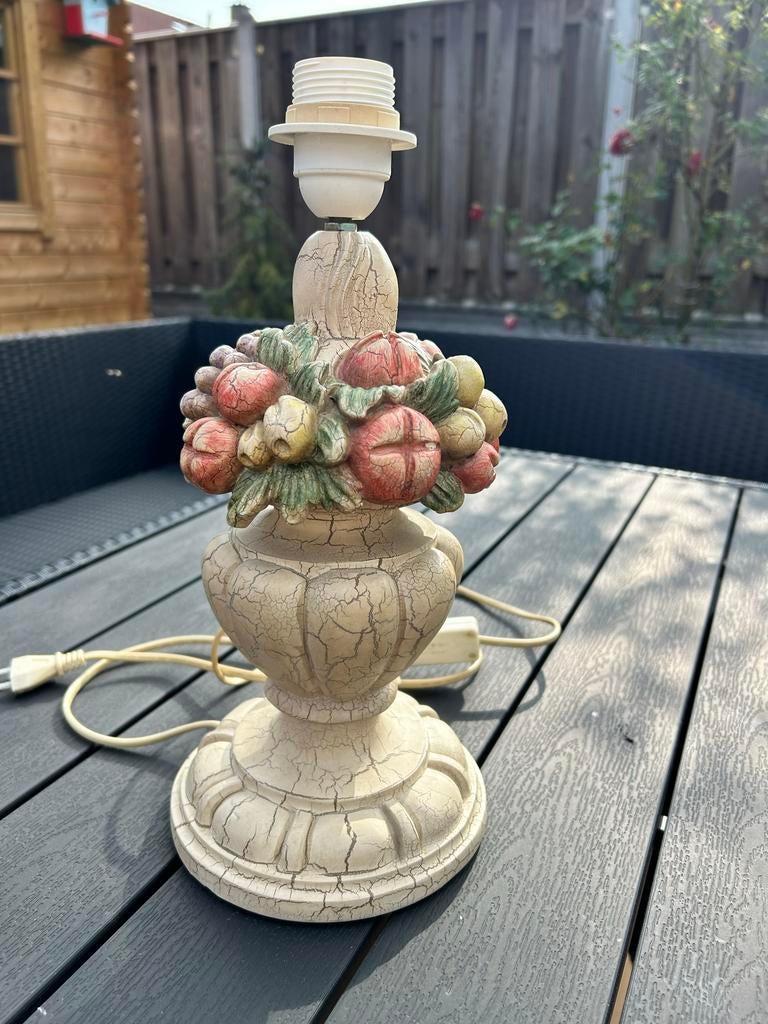 Vintage Italiaanse Tafellamp met Craquelé en Fruitdecor, Ophalen