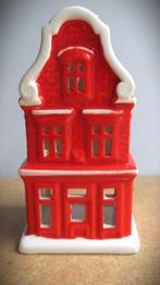 Huisje Utrecht nr 5~Vakwerk Waxinelicht houder~Rood + wit, Overige materialen, Nieuw, Ophalen of Verzenden, Rood