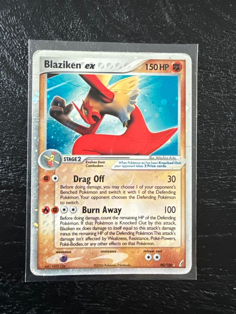 Blaziken ex 90 pokemonkaart, Ophalen of Verzenden, Zo goed als nieuw