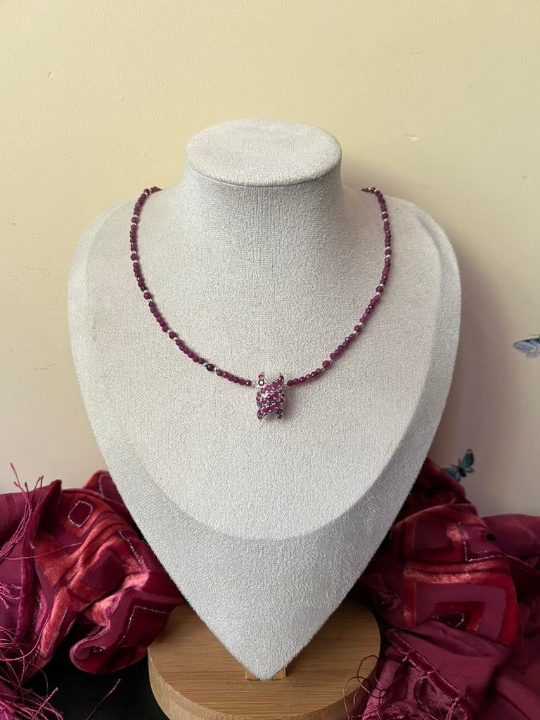 Robijn hanger & ketting zilver beschermt liefde passie SALE, Sieraden, Tassen en Uiterlijk, Kettingen, Nieuw, Ophalen of Verzenden