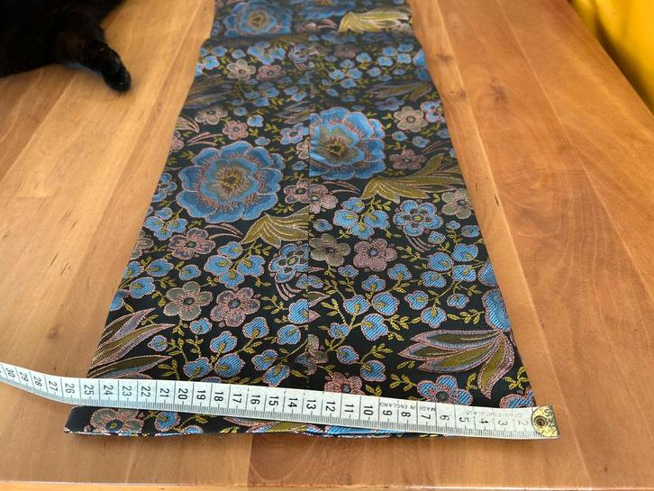 Mooie broek met bloemenprint, Kleding | Dames, Broeken en Pantalons, Zo goed als nieuw, Maat 42/44 (L), Blauw, Lang, Verzenden