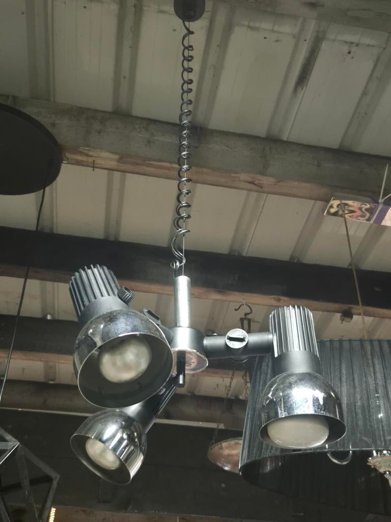 Hanglamp met drie spots, Huis en Inrichting, Ophalen of Verzenden, Gebruikt, Metaal, Minder dan 50 cm